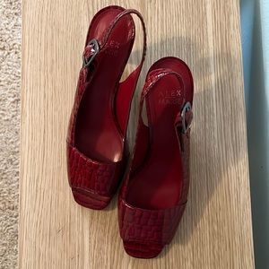 Red Crocodile Slingback Sandal
